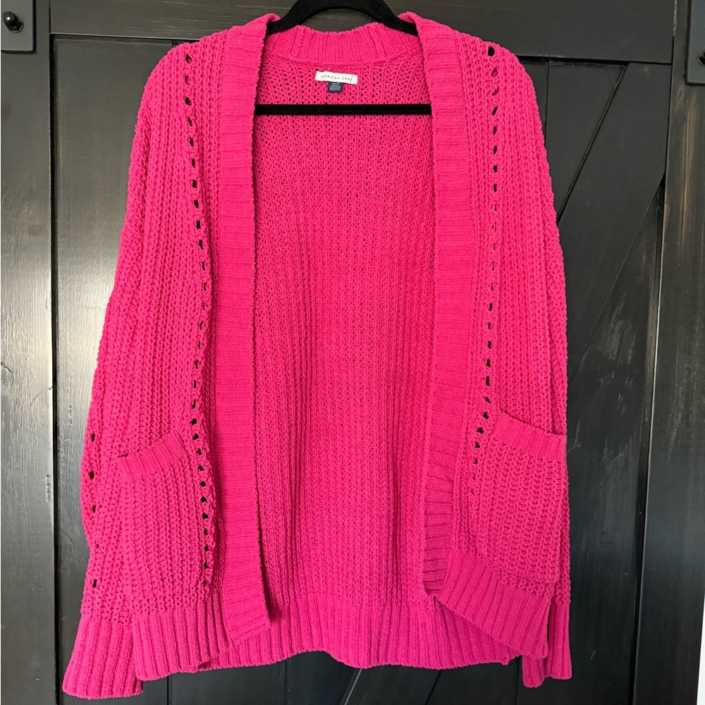 American Eagle Outfitters Fuchsia Cardigan